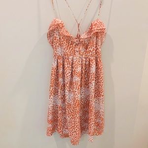 Orange Patterned Mini Sun Dress, size Large